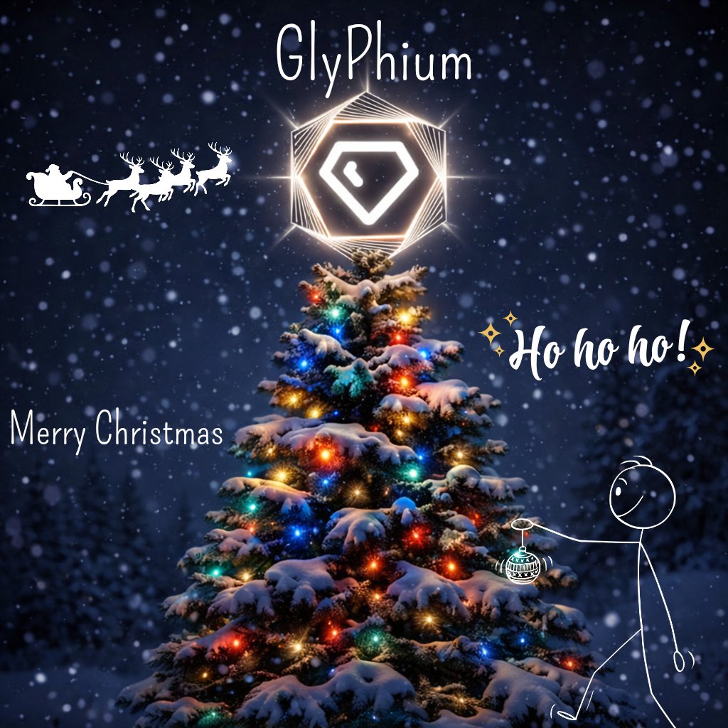 Glyphium's tweet image. We hope you’re enjoying the Christmas season.

GlyPhium is preparing for 2026:
recharged, strengthening its foundation and holding many surprises that are not yet ready to be revealed.

We’re taking the necessary time to build the right way,
on real technology, PoW, and within…