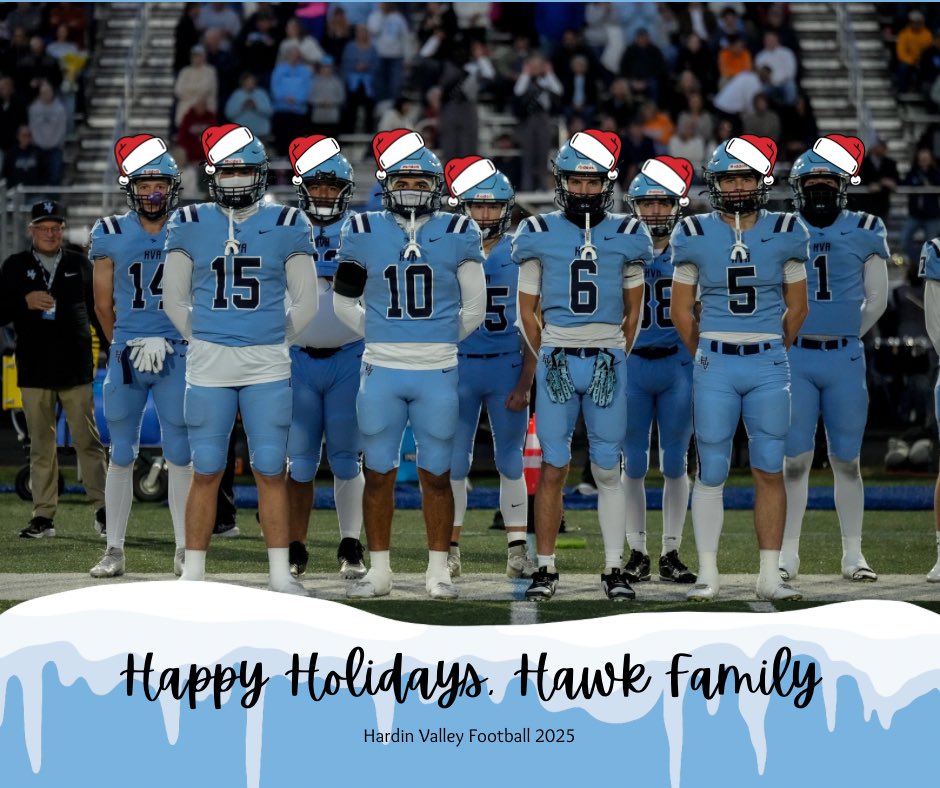 HVA_Football's tweet photo. Happy holidays from us to you! We hope everyone is enjoying time with family and friends this season 😄🎅🏼 https://t.co/cHWChn8IJu