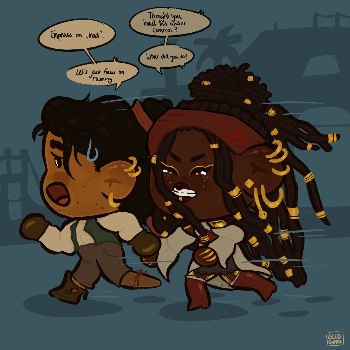 gcldquartz's tweet image. my gift for @thedumbone233 i hope u like the silly slice of life pirate au 🏴‍☠️

part of the #onlymeljaysecretsanta fest 🎅