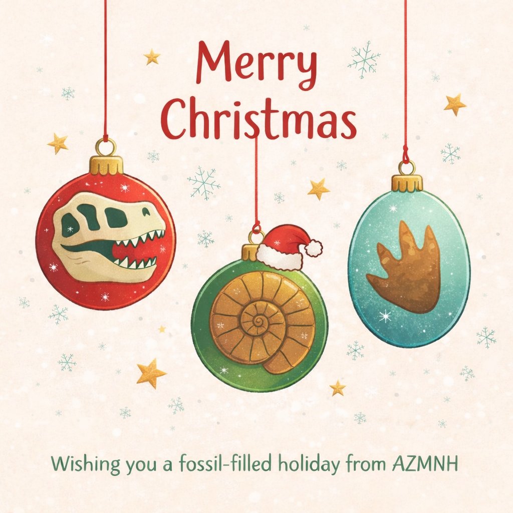 AZMNH's tweet image. Merry Christmas from AZMNH 🎄 
We’re closed today, but we’ll see you tomorrow!