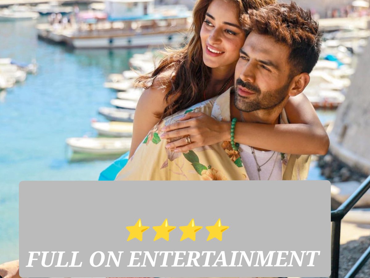 ManozTalks's tweet photo. #TuMeriMainTeraMainTeraTuMeriReview~ ENTERTAINER

RATING ~⭐⭐⭐⭐

Sincere &amp; Extremely Emotional yet Captivating Performance of #KartikAaryan &amp; #AnanyaPandey Makes this STORY Even More Beautiful to Watch out on the BIG SCREEN

Gripping Direction, Excellent Music 🎶 
Go for it ✅ https://t.co/DOR46Sp4mR