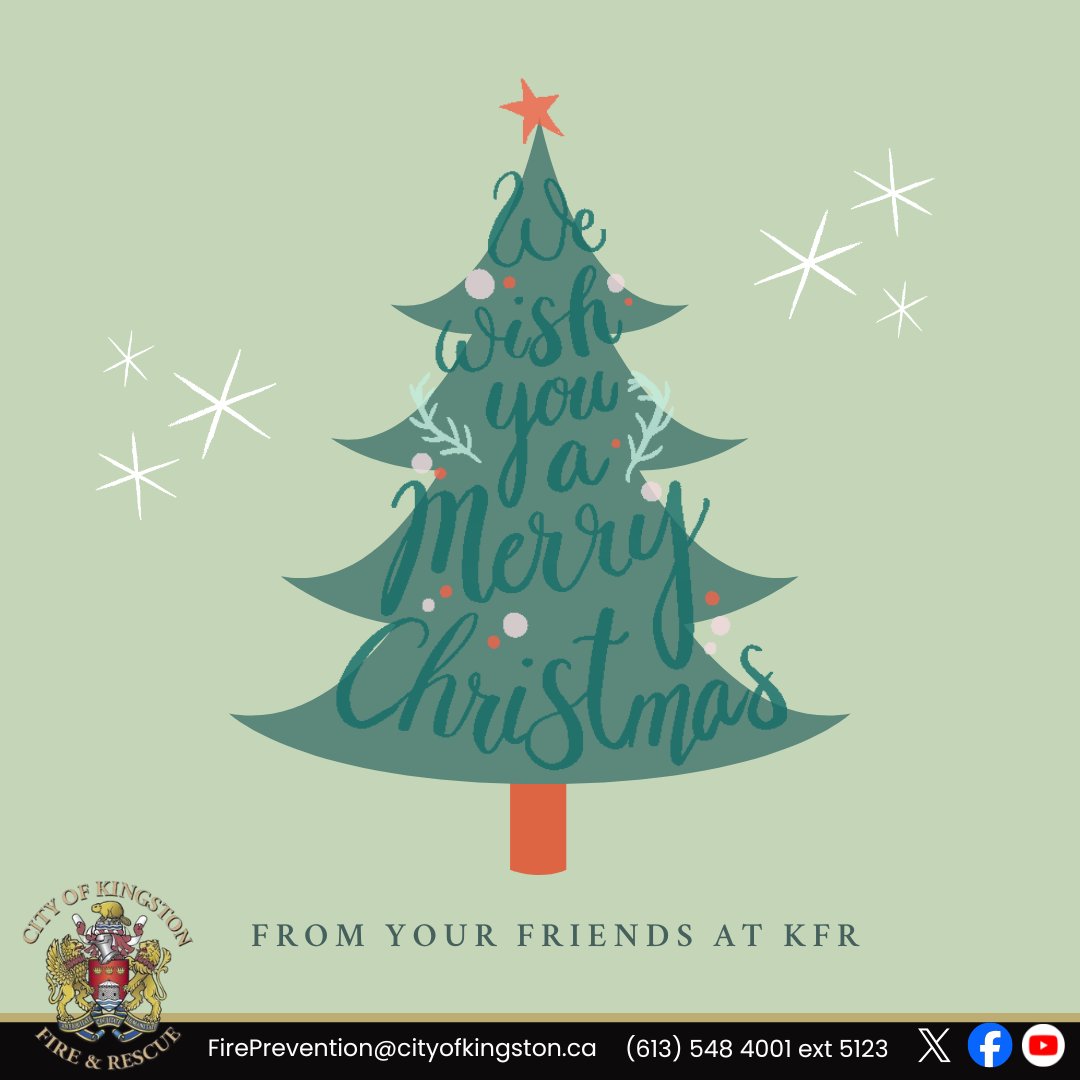 Merry Christmas YGK!🎄

The Holiday Season is upon us and we would like to wish all our residents a safe a Merry Christmas from our Kingston Fire &amp; Rescue family &amp; friends to yours! We are proud to serve this amazing community. 

Thank you for your continued trust and support!♥️