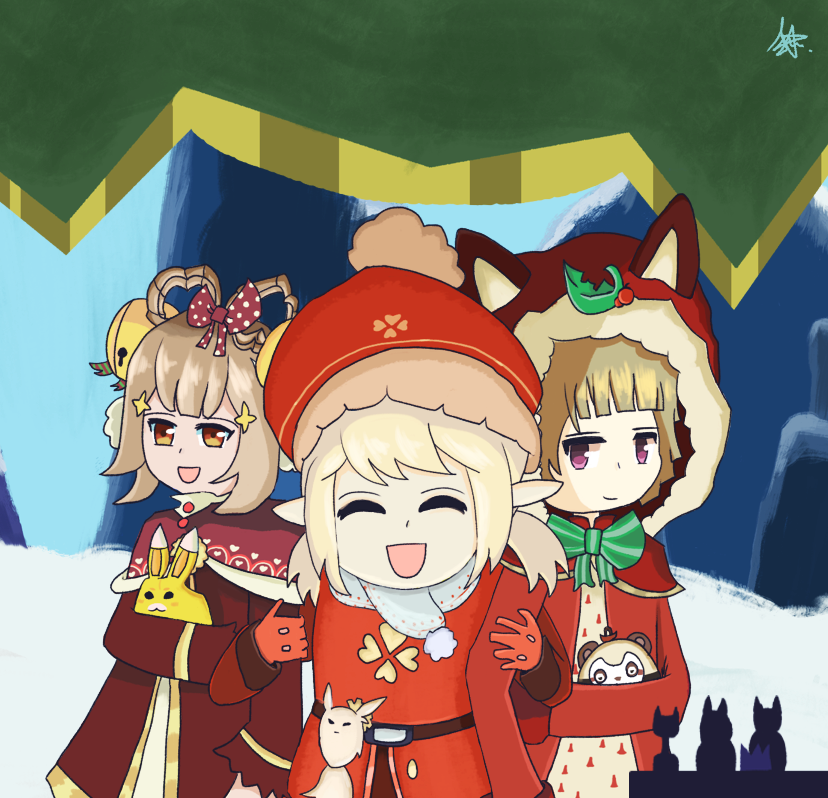 KaileyKings's tweet photo. Klee and the gang from Snowtrace Genshin Event. Hope you like it. #fanart #Christmas #Christmas2025 #klee #yaoyao #sayu #GenshinImpact #Genshin #doodles https://t.co/r1UGTSRV5V
