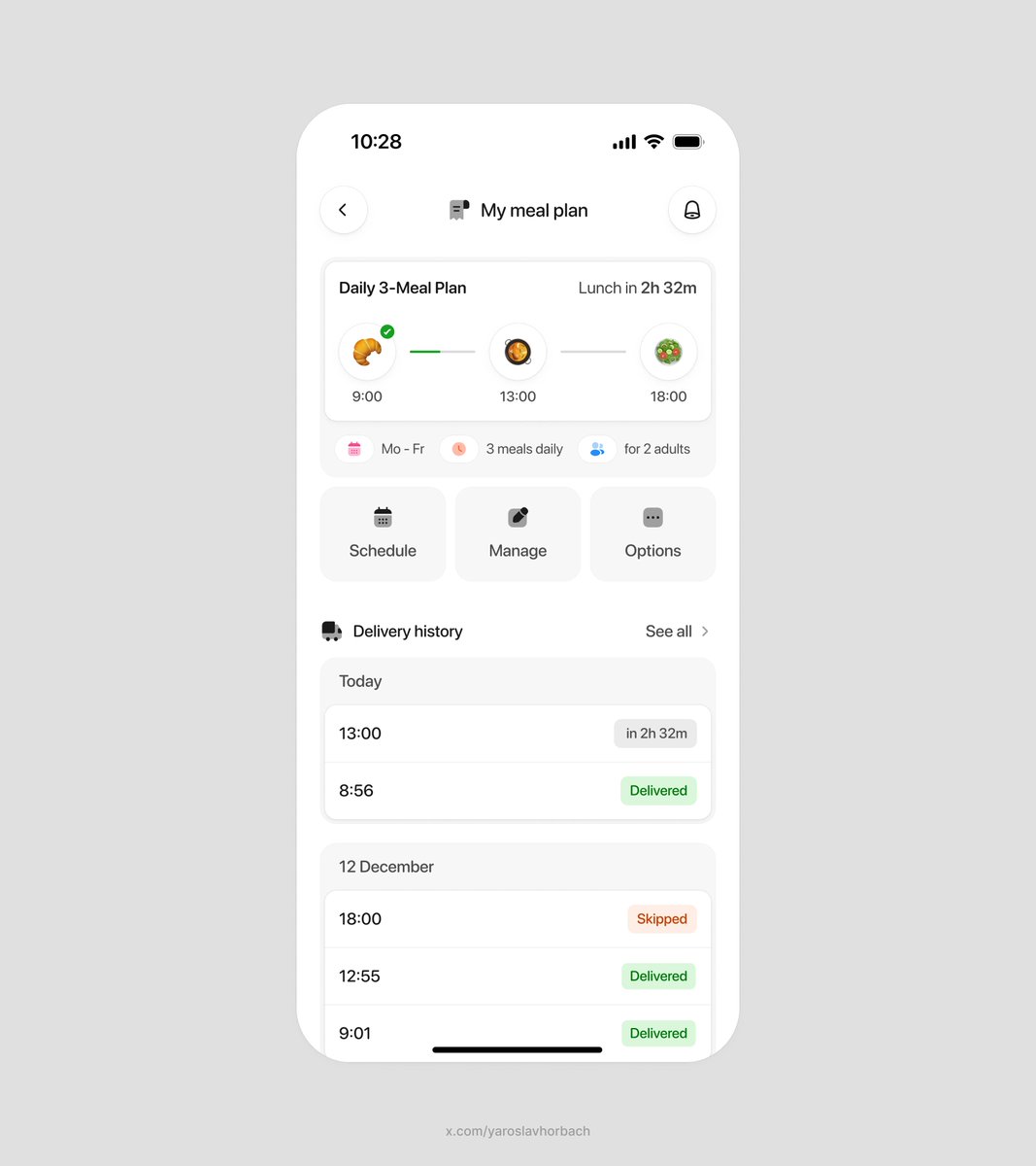 Meal plan details