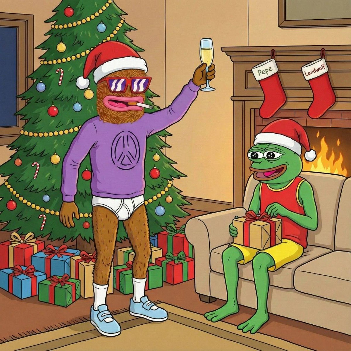 Landwolfeth's tweet image. Merry Christmas frens! 
- WOLF