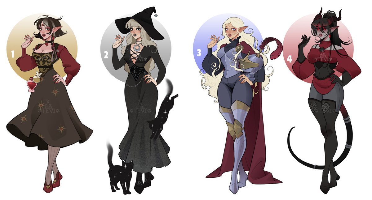 TeviTevi_art's tweet photo. 🌿Full body #adoptes auction!

☀️Price (each):
💫sp1: $95 (character)
💫sp2: $160 (sp1+portrait)

❗️Payment only via boosty/Easystart/Hipolink❗️
💜Please, DM or comment to claim!

💗Your RTs help me a lot! Thank you very much!

#adoptauction #adopt #customcharacter #DnD https://t.co/LxUbb5qGJf