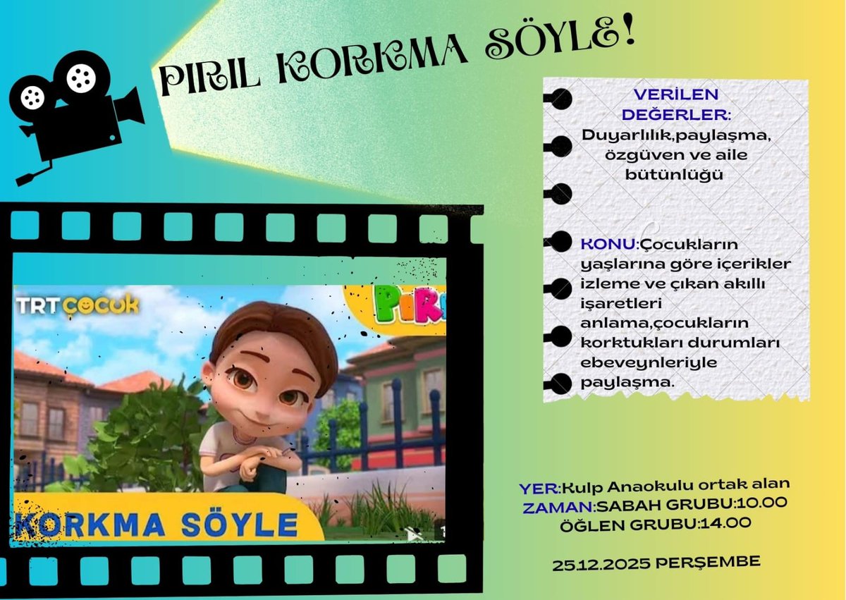 Aralık ayı sinema günlerimiz 🎥 
<a href="/Diyarbakirmem/">Diyarbakır İl Millî Eğitim Müdürlüğü</a> <a href="/hhemm21/">MEHMET (ZÂHİD) ŞİMŞEK</a> <a href="/kulpmem/">Kulp İlçe Milli Eğitim Müdürlüğü</a> <a href="/TC_Kulp/">Kulp Kaymakamlığı</a> <a href="/burakakeller/">Burak AKELLER</a> <a href="/AtamanYILDIZ1/">Ataman YILDIZ</a> <a href="/sadoglu_salih/">Salih Sadoğlu</a>