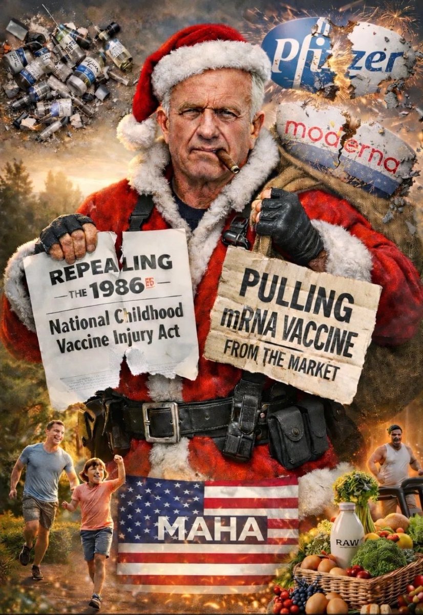 RobertKennedyJc's tweet image. Ho, Ho, Ho!

This Santa doesn’t sneak down chimneys!

We're exposing the real villains!

Time to end the protections for vaccine profiteers and put children’s safety first.

Drop a MAHA if you agree!