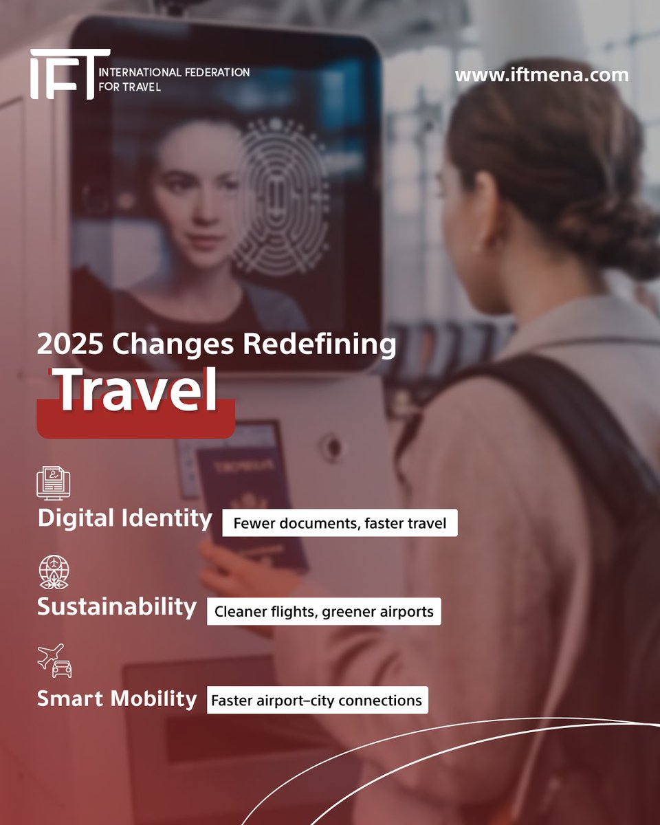 IFTmena's tweet image. wasn’t just another year for travel it was a turning point.
Several changes reshaped how the industry operates worldwide.

#Ifetmena #TravelTrends #AviationInnovation #SustainableTravel #SmartMobility