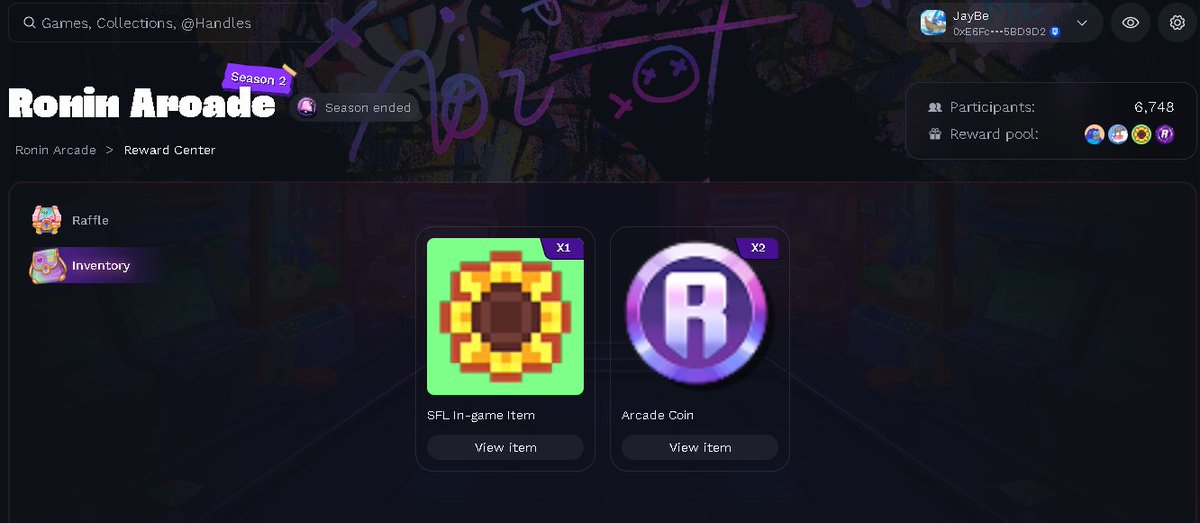 JayBeVerse's tweet photo. Top 1 in Ronin Arcade Season 2… and this was the ``reward´´

What do you think guys?

@Ronin_Network @ronin_shield
