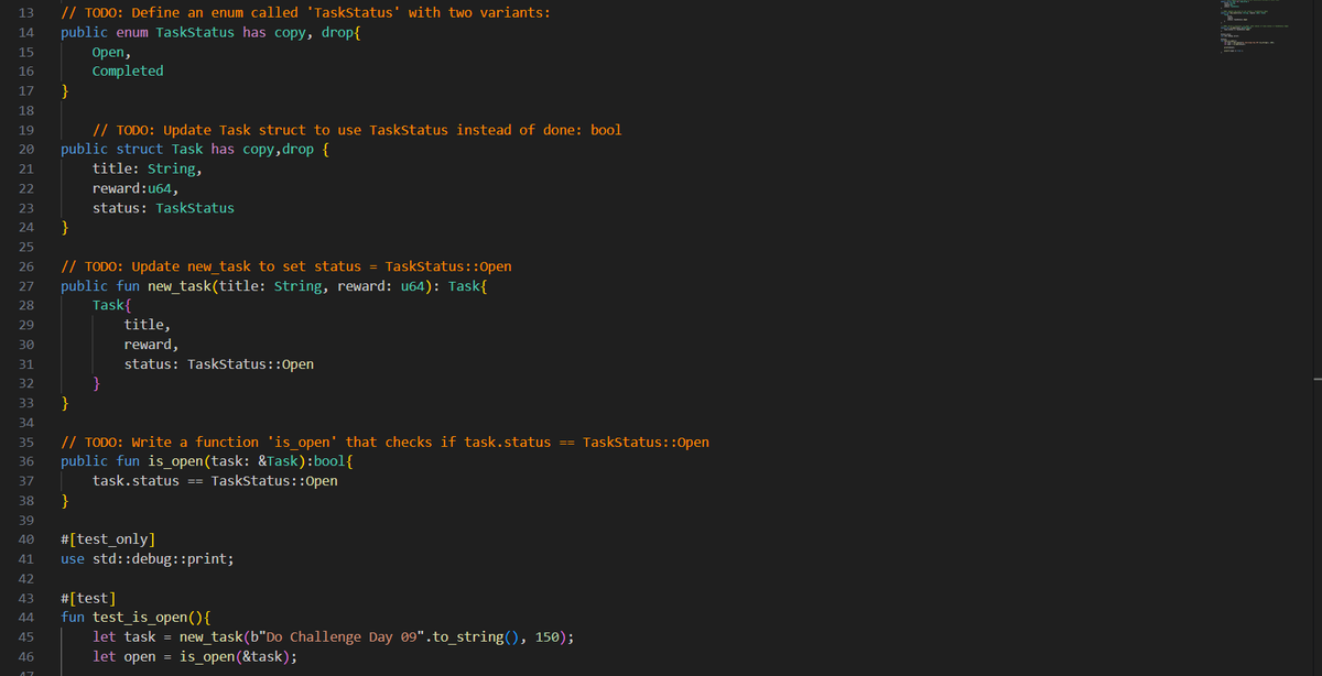Day 9 / 21 – Sui Challenge     

Today’s progress:            

– I learned what enums are and when to use them and how to replace boolean flags with enums.

<a href="/saliht0re/">salih</a> <a href="/ercandotsui/">ercan.sui</a> <a href="/Busr_ye/">Büşü</a> <a href="/isa91469/">İsa Karasaç</a> <a href="/SuiNetwork_TR/">Sui Türkiye 🇹🇷</a>