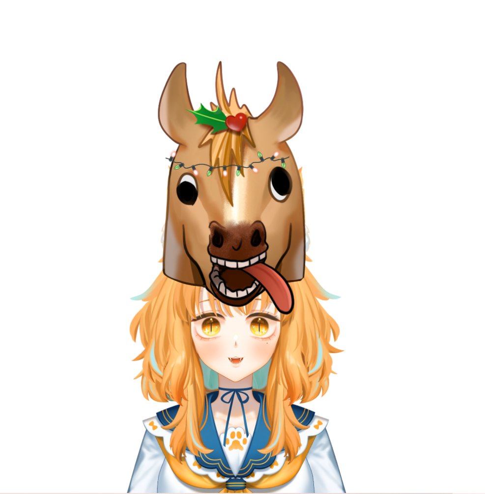 剩下最後幾分鐘的聖誕節
分享今天直播畫的馬的帽帽
可以一路戴到馬年 
祝大家聖誕節快樂🥳
png:
drive.google.com/file/d/1FXiA1A…