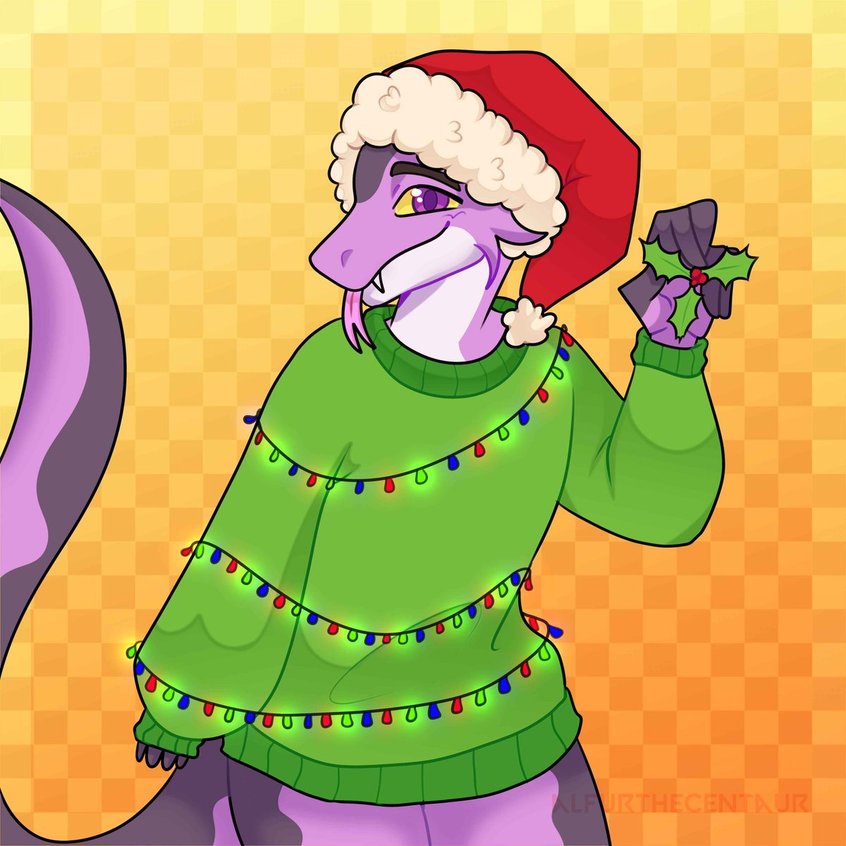 Hey everyone, I wanted to wish y'all a merry christmas and happy holidays! I hope you all have a beautiful day with friends, family, or whoever you choose to spend the day with! Maybe you'd like a little kiss too? Art by <a href="/AlfurTheCentaur/">AlfurVan ✨COMMS OPEN✨</a>!