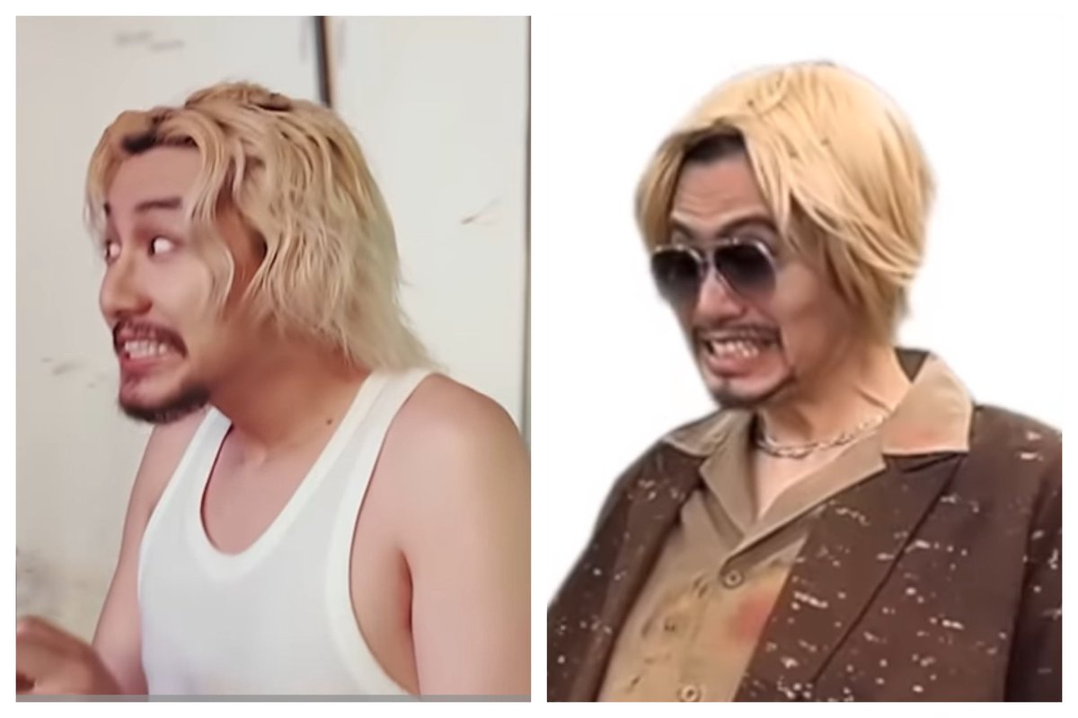 風さんってこの表情良くしますよね。目を見開いて口をへの字に開くやつ。個人的に凄く人間味を感じられて良いなぁと思う表情です。（左ご本人、右自分）