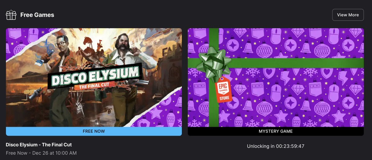 Wario64's tweet image. Disco Elysium - The Final Cut is free on Epic Games Store for the next 24 hours. Another mystery freebie tomorrow buff.ly/aadJJDg