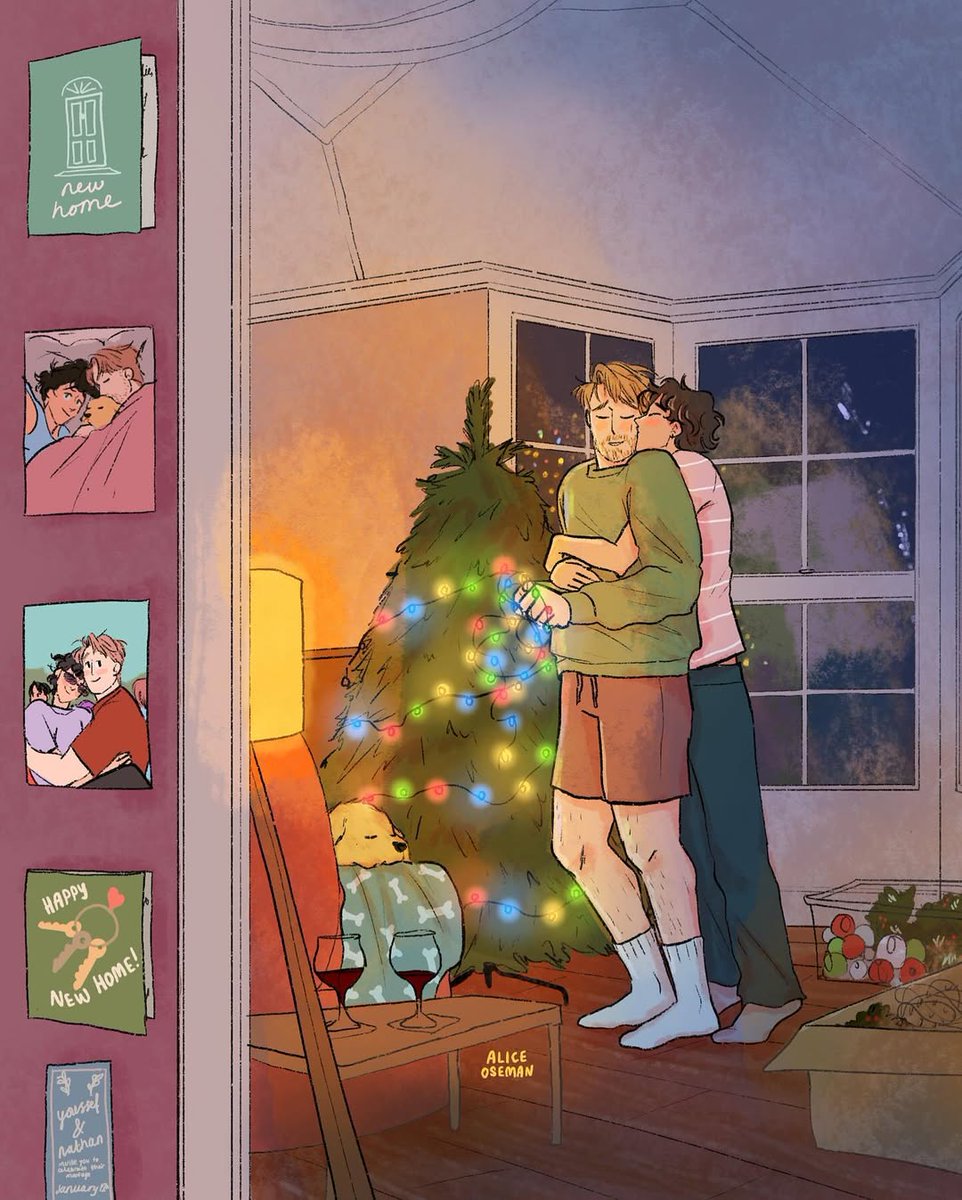 heartstbrasil's tweet image. o natal no futuro de heartstopper é na casa de nick e charlie 🥹🎄