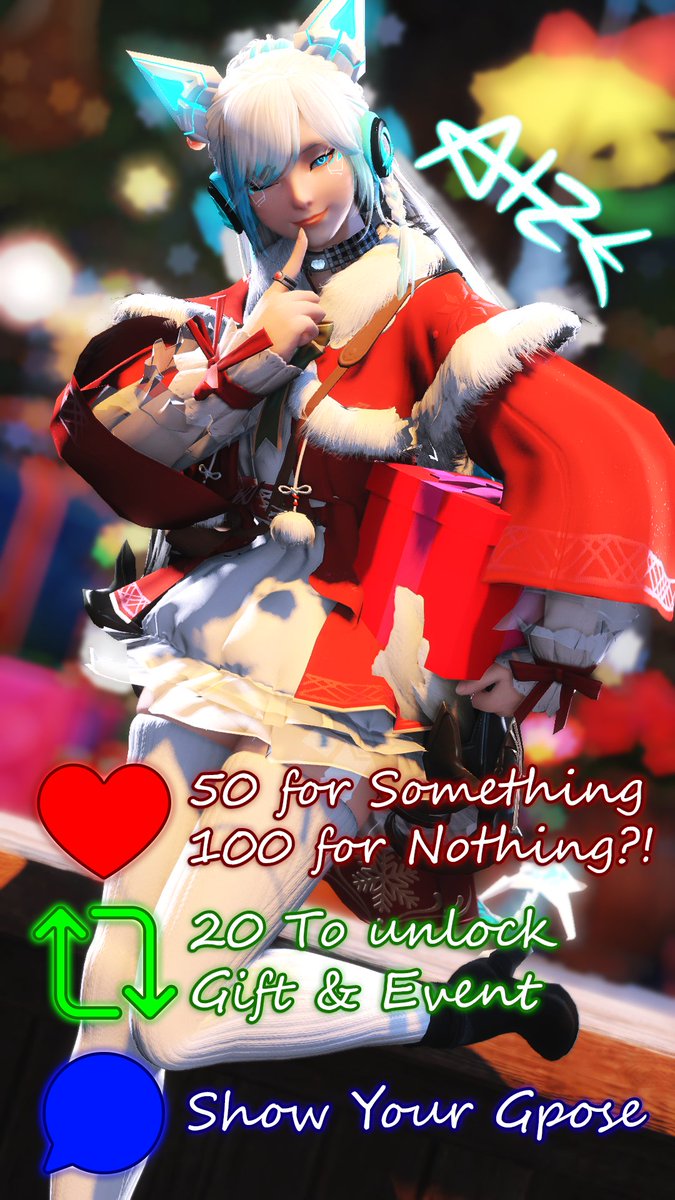 Miqodroid14's tweet image. 🎄 MERRY X’MAS! 🎄
So, Master… have you been nice or naughty this year? 👀✨

Show me your Christmas Gpose as proof! One lucky Master will win one of Listed Mog Station costume!

Once conditions Met, another giveaway game will take place on Elemental DC – Tonberry