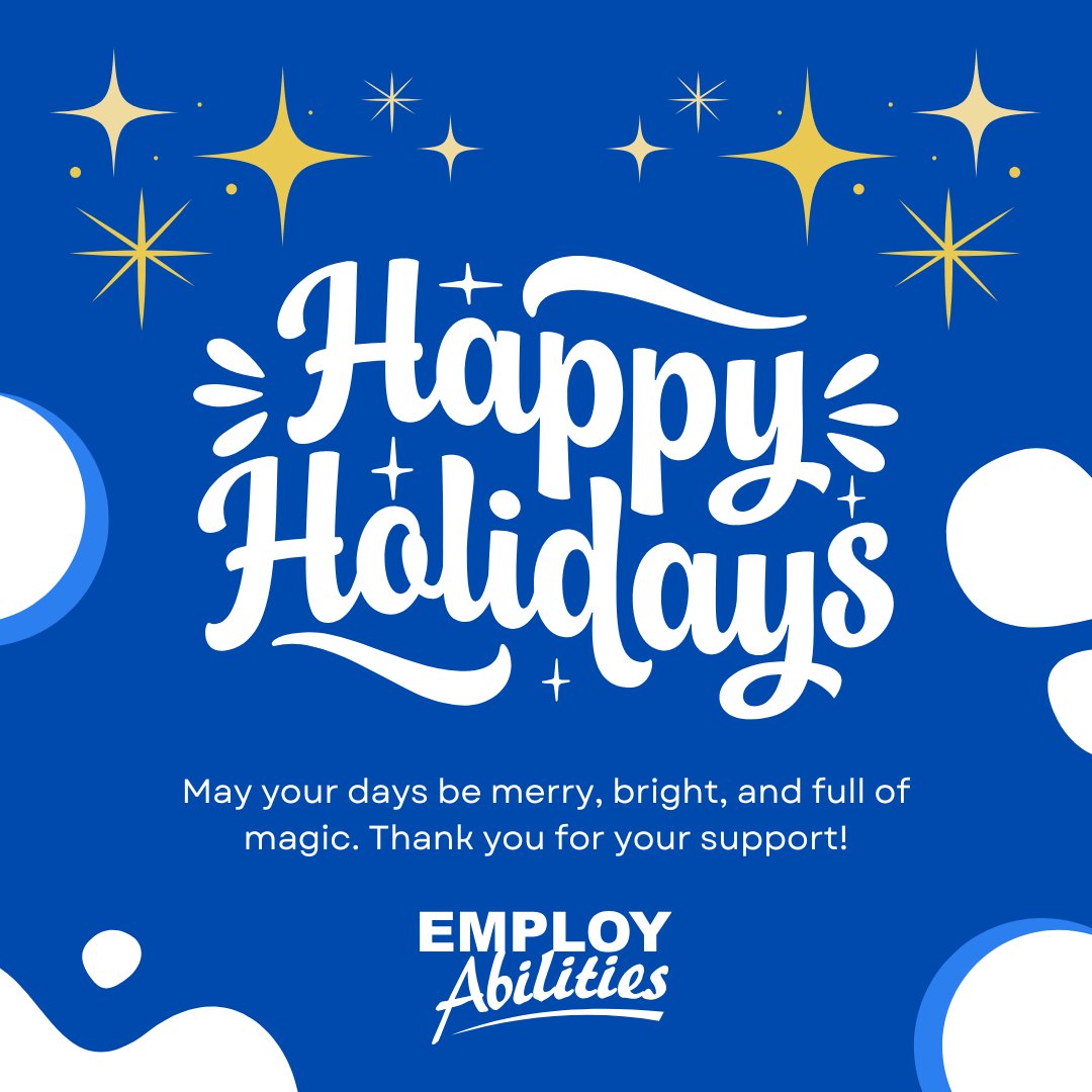EmployAbilities's tweet image. All of us at EmployAbilities would like to wish you and your loved ones all the best this holiday season! May you find peace, love and joy today and throughout the year to come. 

Thank you for your ongoing support. W

#MerryChristmas #HappyHolidays