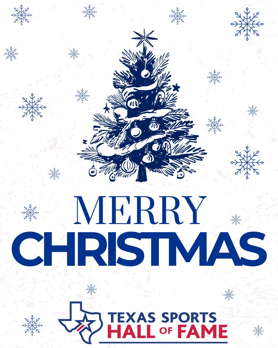 TXSportsHOF's tweet image. 🎄Merry Christmas! We’re closed today so our team can enjoy the holiday—see you after the festivities!

#TSHOF #MerryChristmas #HappyHolidays