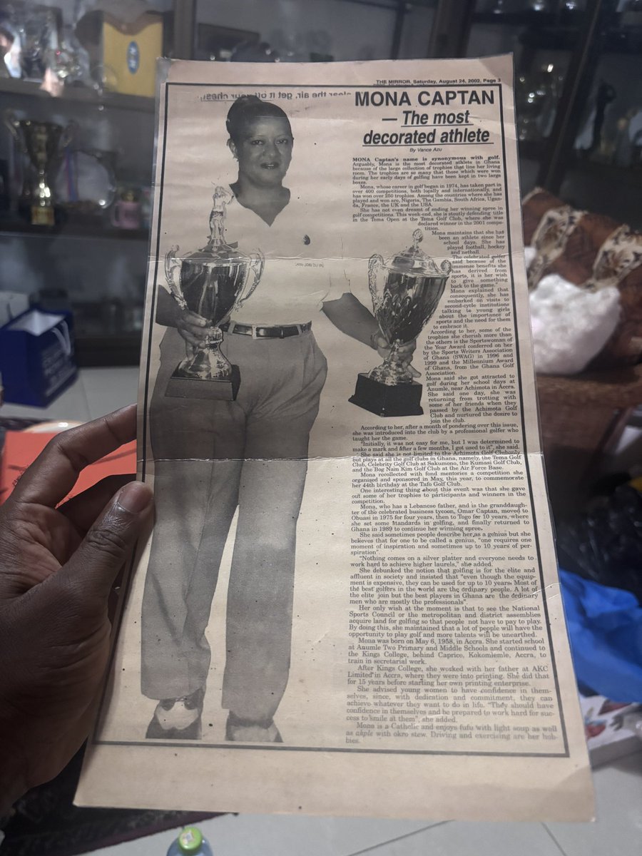 theyawofosu's tweet photo. Spent the day with legendary Ghanaian golfer, Mona Captan - speaking through the bits of her career, life and her many accomplishments on the golf course. A matriarch of the sport. 

Chased her for this interview for the last 4 years and she finally said yes - on Christmas Day. https://t.co/zKmT1aCmwP