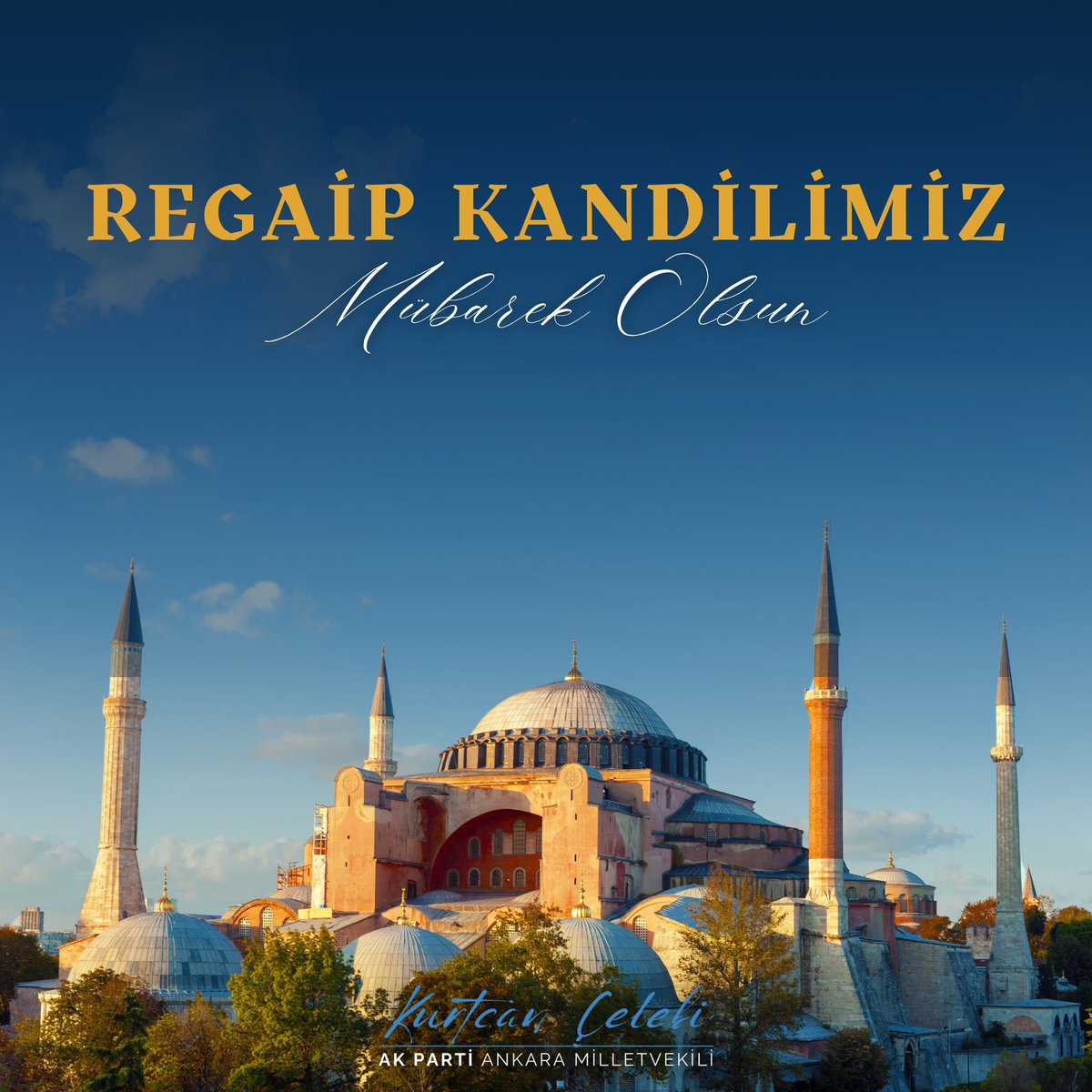 Rahmet, mağfiret ve bereket kapılarının aralandığı mübarek Regaip Kandili’nin; ülkemize, milletimize ve tüm İslam âlemine hayırlar getirmesini diliyorum.
Dualarımız kabul, gecemiz mübarek olsun.