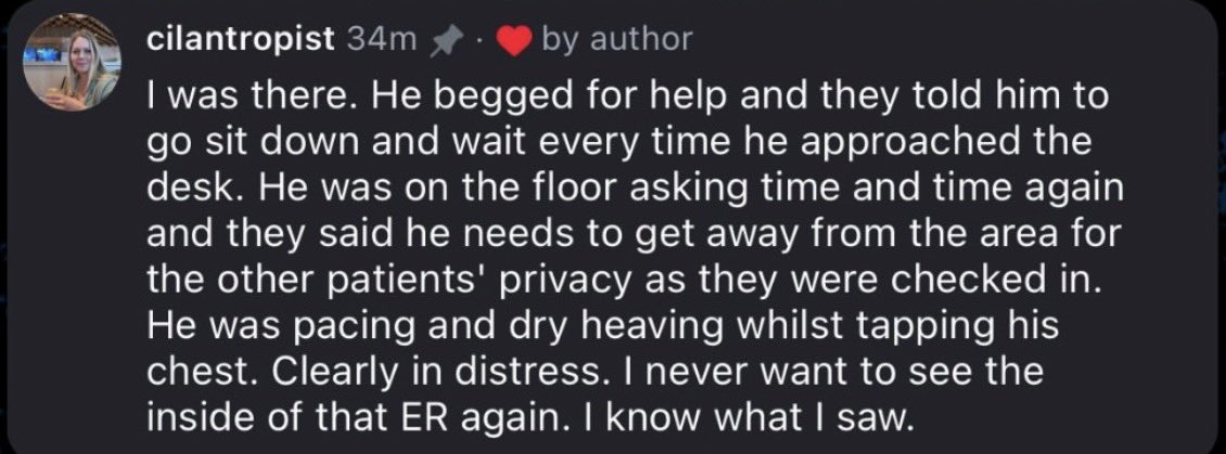 RTNToronto's tweet photo. Edmonton father who died in hospital waited for 8 HOURS and BEGGED FOR HELP. 

He laid on the floor and was told to move away. https://t.co/jXedzE3Mjb