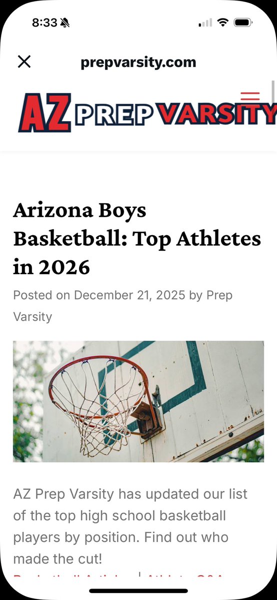 WillBarrett2026's tweet image. Super thankful to be recognized by @AZPrepVarsity as a top basketball athlete for 2026. Our football season ended earlier than we would have liked, but it’s been a great basketball season so far. Having fun out there. And - Merry Christmas! 

@GametimeRC @gridironarizona…