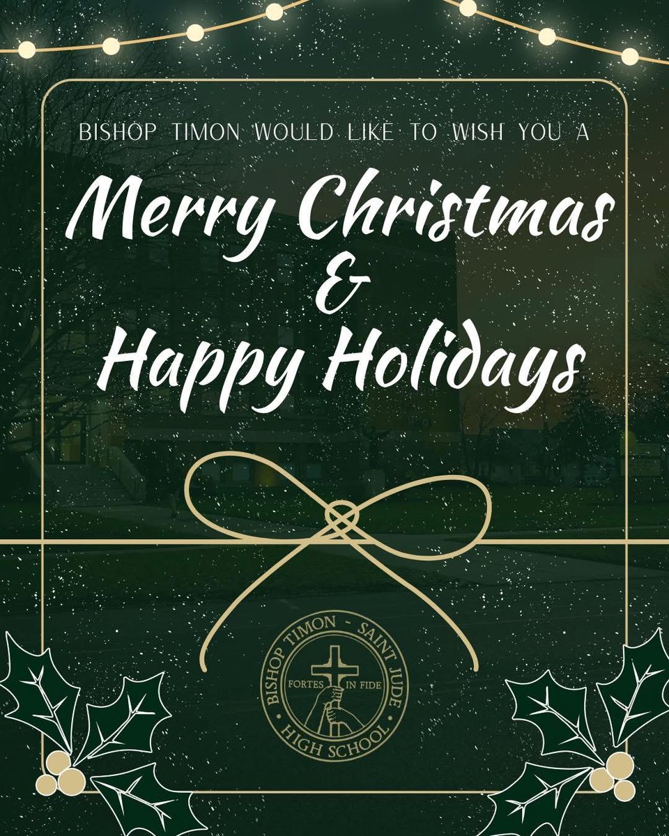 BishopTimonHigh's tweet image. Merry Christmas from Bishop Timon.
As we celebrate the birth of our Savior Jesus Christ, we give thanks for the many blessings of faith, family, and community. May the peace and joy of Christ fill your hearts and homes today and throughout the season.
Fortes in Fide.