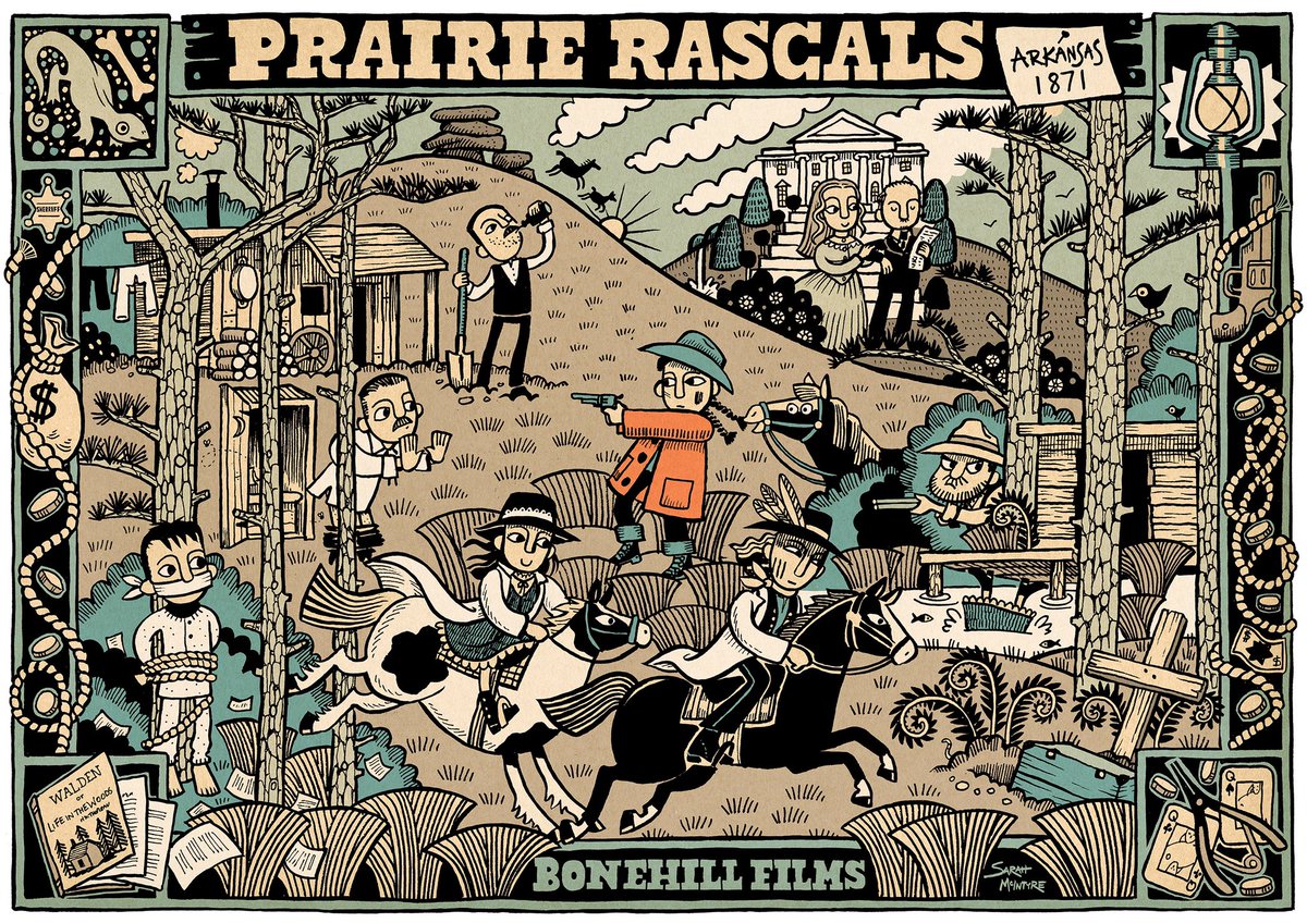 jabberworks's tweet photo. Here’s my drawing of the film #PrairieRascals!
If you’ve watched it, zoom in to look at the details; I tried to capture as many elements of the story as I could ✍️🤠
@BonehillFilms
Film link below ⬇️ https://t.co/B3fXYVV7a9