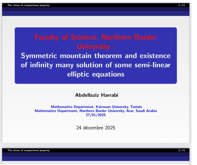 MathClub_NBU's tweet image. سيمنارقسم  الرياضياتأ.د. عبد العزيز محمد هرابي
تاريخ: 45 دقيقة27/01/2025