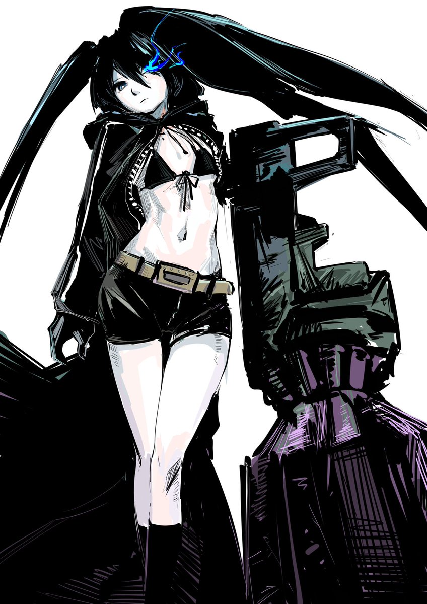 DRFB003's tweet image. #ブラックロックシューター #blackrockshooter #Fanarts 
Happy birthday,Black Rock Shooter!!!And thanks Mr.Huke. 
This picture is paying tribute to the first Black Rock Shooter’s picture.