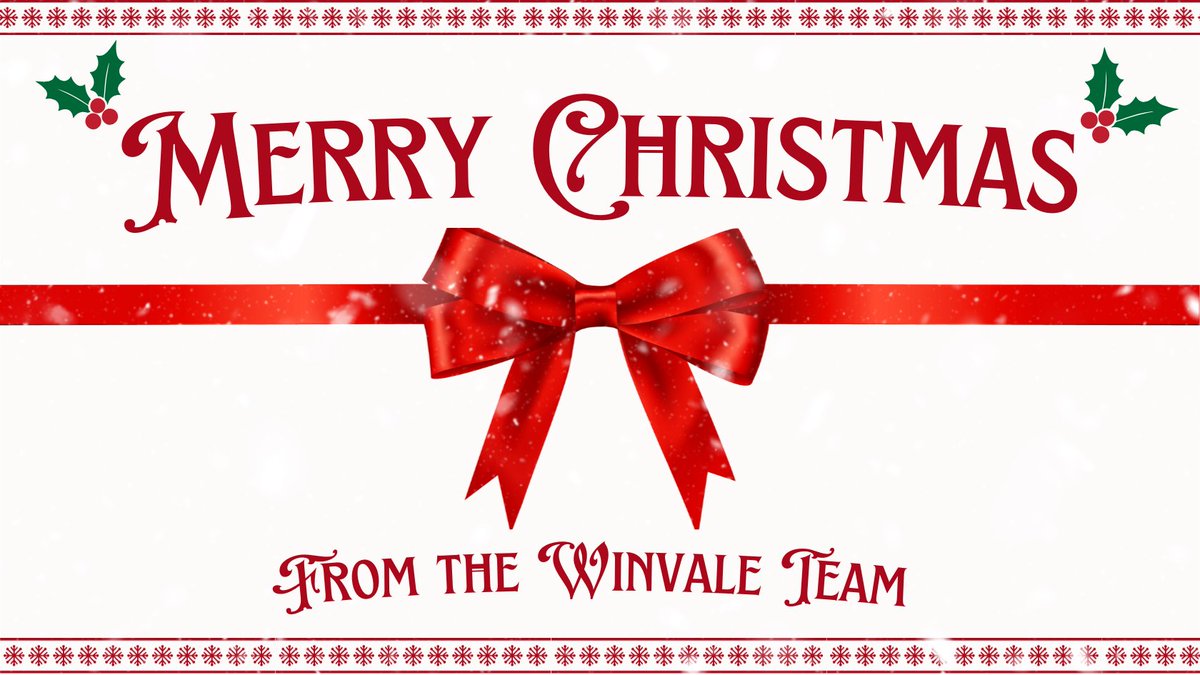 Merry Christmas from the Winvale Team! We hope you and your families have a wonderful holiday.