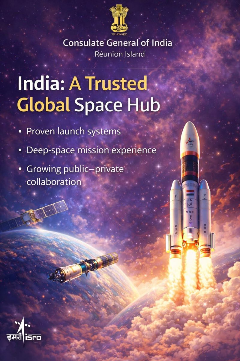 consulat_l's tweet photo. With proven launch systems, deep-space mission expertise, and an expanding public–private ecosystem, India is emerging as a reliable global hub for commercial, scientific, and human space missions.
@narendramodi
@MEAIndia @isro
#IndiaInSpace #SpaceEcosystem https://t.co/DVMgoLffNv