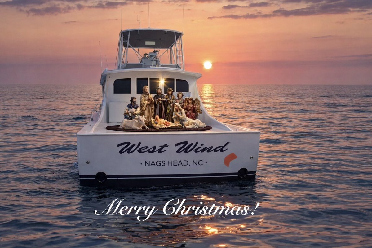 WestWindCharter's tweet photo. 🎄✝️ Merry Christmas from WestWind Charters ✝️🎄
Grateful for God’s protection, calm seas, and the memories made this year.
As we celebrate the birth of Christ, 2026 fishing dates are now booking 🎣
We can’t wait to welcome you aboard. https://t.co/aVZzy2UClT