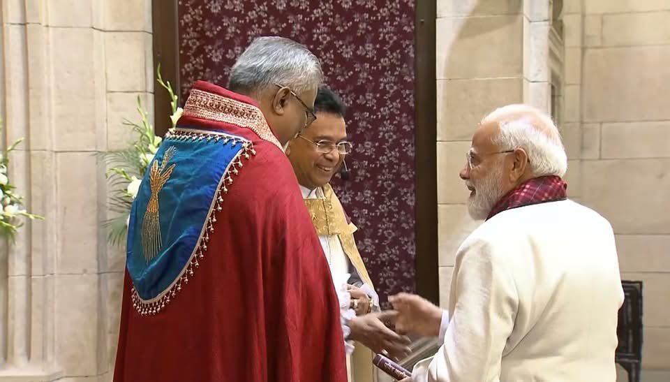 johnrobinsonind's tweet photo. Lovely memories with our honourable PM Shri @narendramodi @narendramodi_in who extended his greetings our Indian Christian community @BJP4India @asiannewsindia @POTUS #MerryChristmas #Christmas2025 #Christian https://t.co/ryitrsN7E3