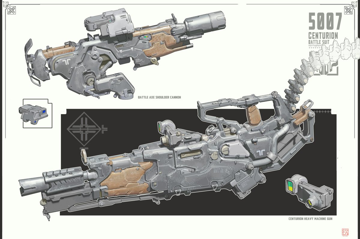 WeiYiQin7's tweet photo. 2 weapons from the centurion battle suit https://t.co/x9DvNYogQU