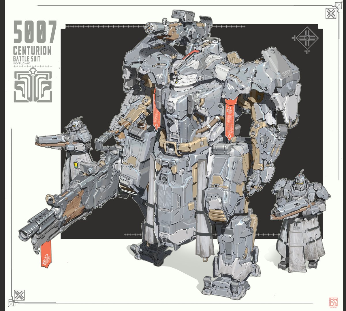 2 weapons from the centurion battle suit