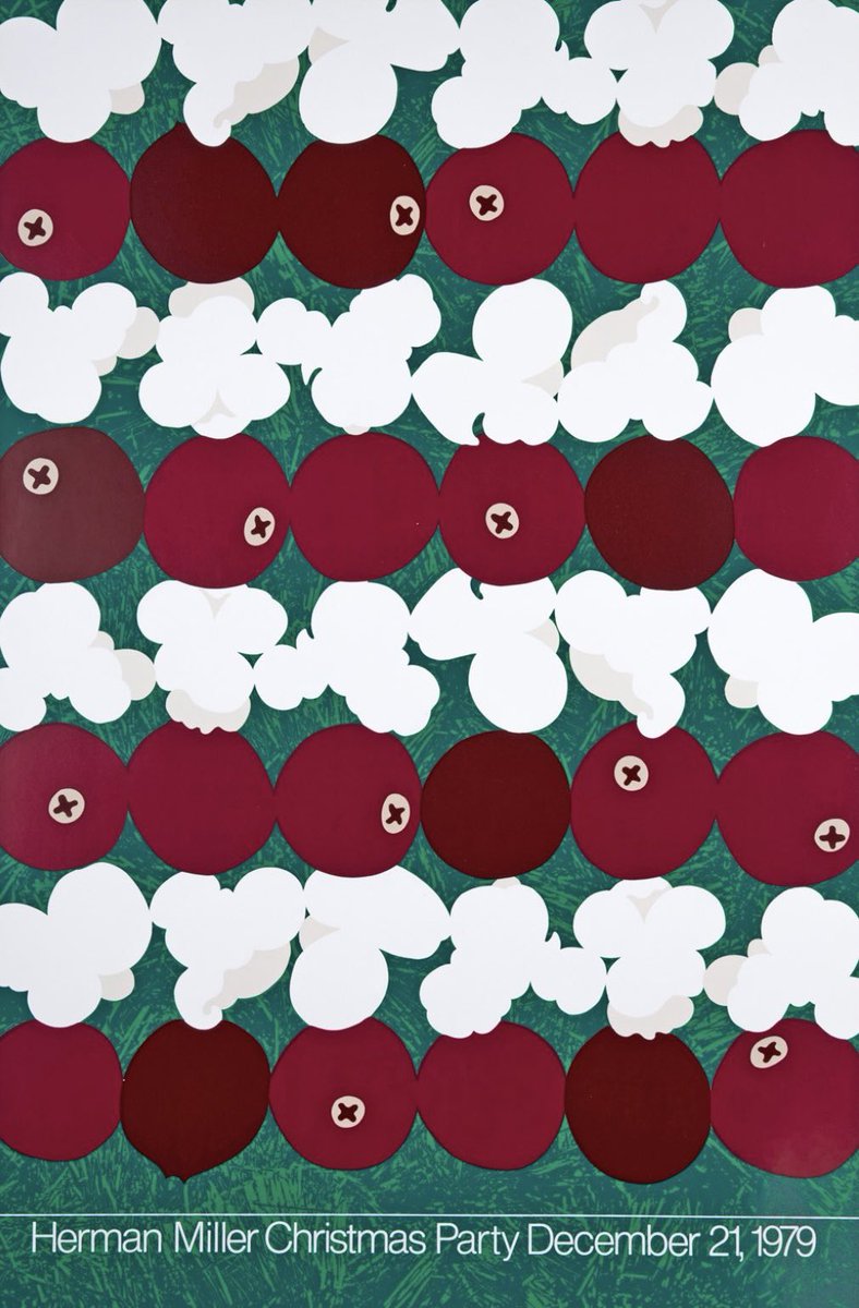 JoshLipnik's tweet image. Poster for the 1979 Herman Miller Christmas Party by designer Linda Powell