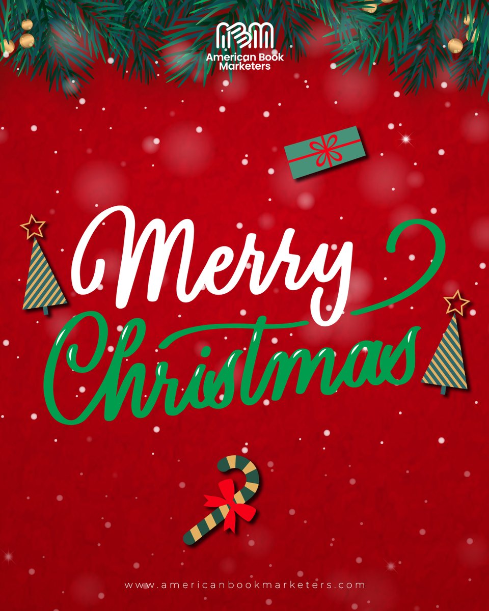 abookmarketers's tweet photo. Wishing you a Merry Christmas filled with love, laughter, and a good book! From all of us at American Book Marketers, have a magical holiday season. 

Website Link:
https://t.co/GuQrEbtM3E

#MerryChristmas #Christmas2025 #HolidaySeason #BookLovers #ChristmasJoy #BookPromotion https://t.co/5N22ST7iml