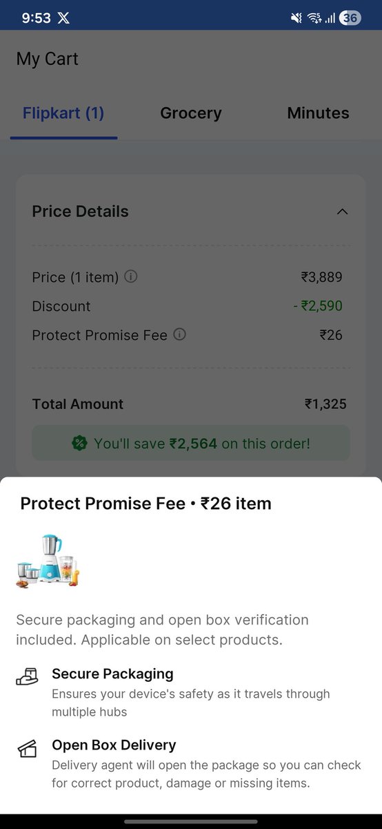 Paying extra so Flipkart keeps its promise is insane.
This “Protect Promise Fee” is peak scummy behavior.