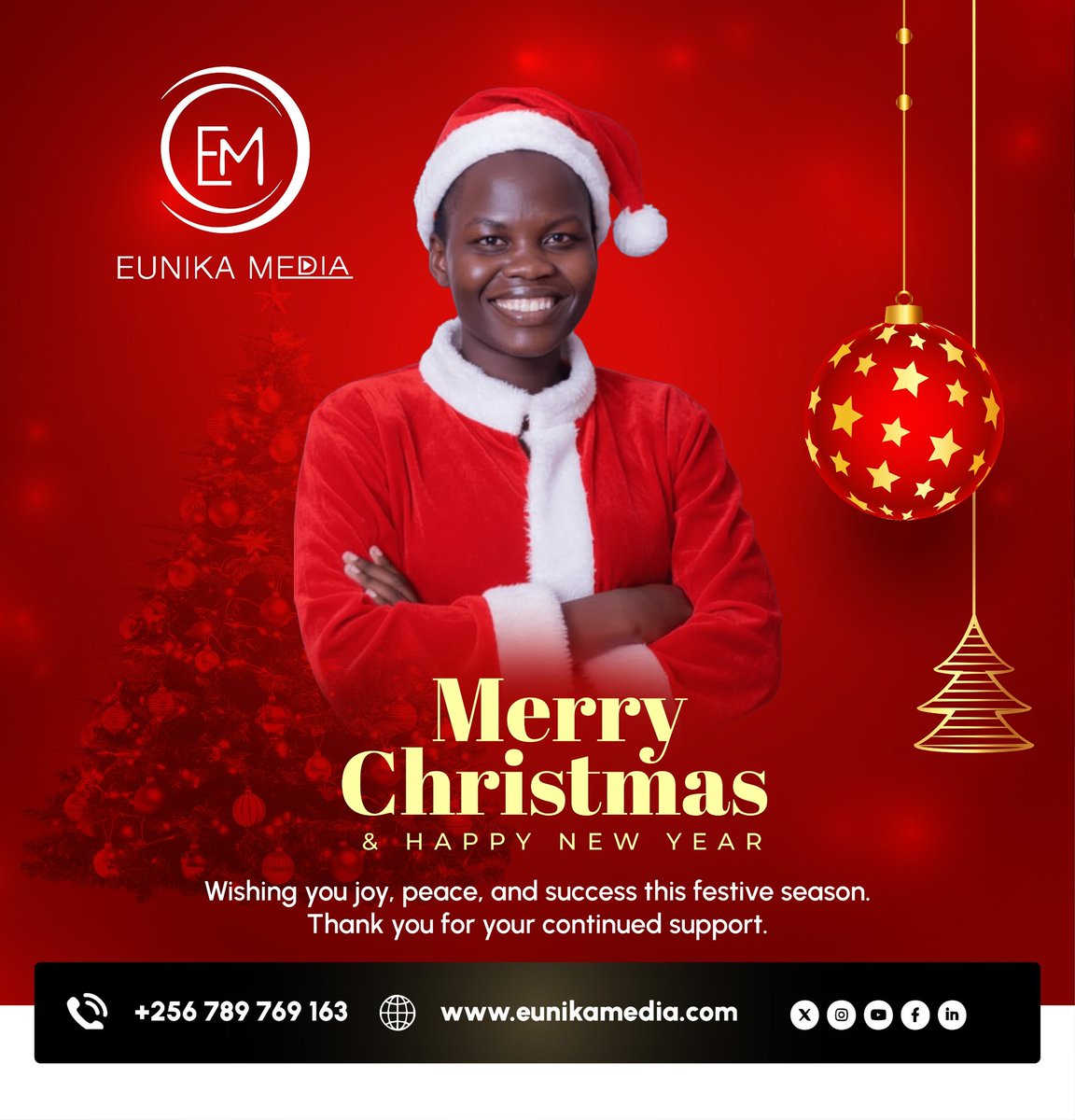 As we celebrate Christmas, we extend our heartfelt gratitude to our clients, partners, collaborators, and community for your continued trust and support throughout the year.
May this season bring peace, love and joy

Merry Christmas and warm wishes from all of us at Eunika Media.