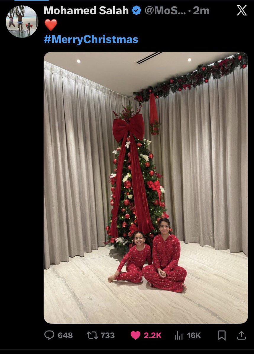 <a href="/MoSalah/">Mohamed Salah</a> Consistency is key, Merry Christmas Salah 😂