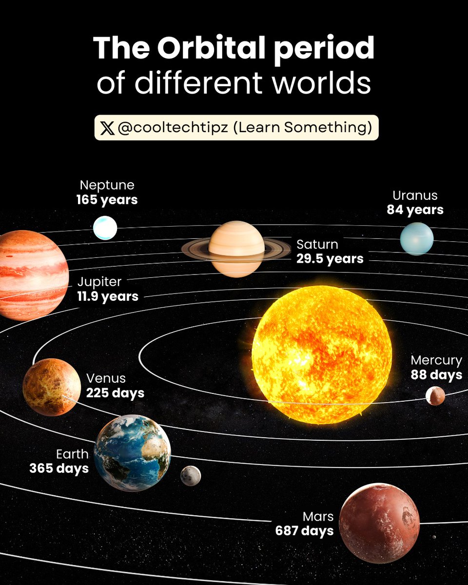 How long do different planets take to orbit the Sun., image size:960x1200