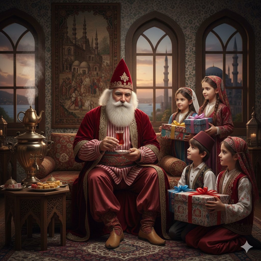 DailyTurkic's tweet image. Santa Claus was literally an old man from Türkiye who went around giving gifts to kids.

He helped children, poor families… and then Americans added reindeer and branding. 🎅🇹🇷