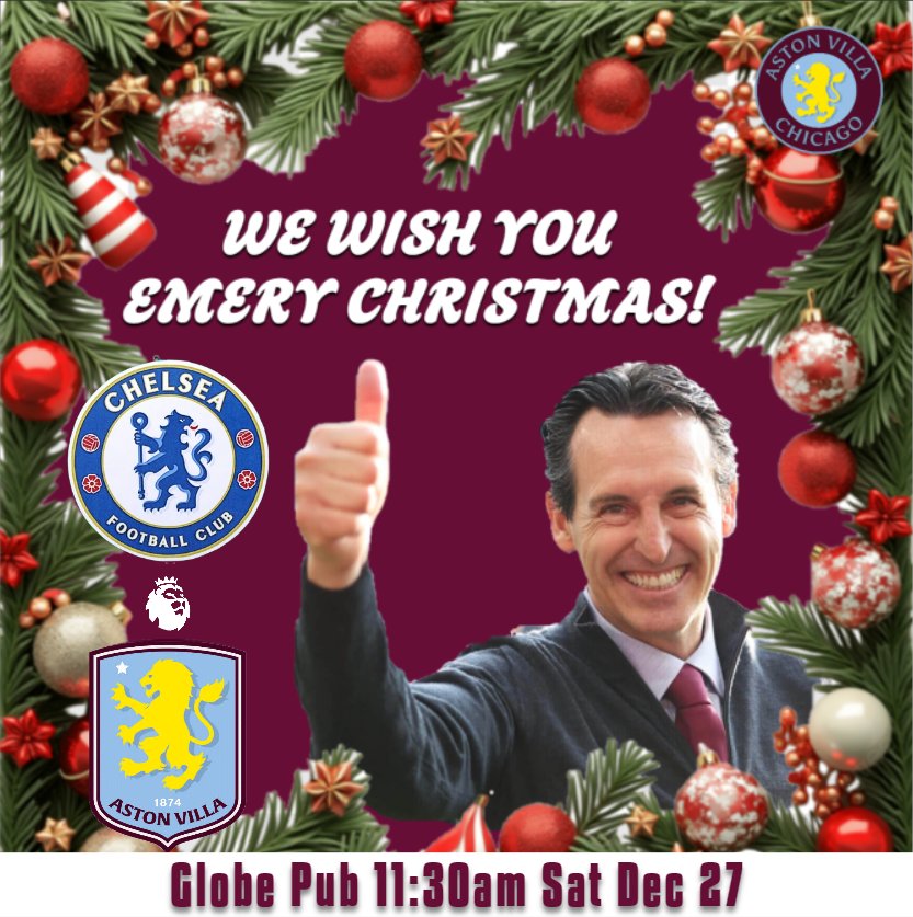 AVFCChicago's tweet image. Villa travel to Stamford Bridge next to take on Chelsea while looking for their 11th straight win in all competitions! Join us to watch at Globe Pub 11:30am, Saturday, December 27th. UTV

#AVFC #VILLA #ASTONVILLA #UTV #CHICAGO #VILLAFAM #CHICAGOVILLANS #AVFCCHICAGO