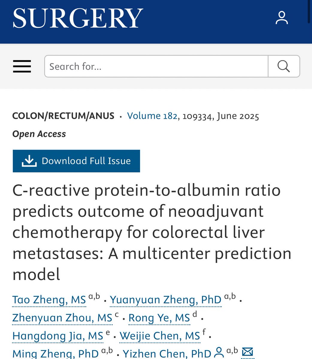 SurgJournal's tweet image. Surgery Advent Calendar 🎄🌟🎉

Day 20

#OpenAccess treat🍬

C-reactive protein-to-albumin ratio predicts outcome of neoadjuvant chemotherapy for colorectal liver metastases: A multicenter prediction model

surgjournal.com/article/S0039-…

#SurgeryAdventCalendar
#SoMe4Surgery
