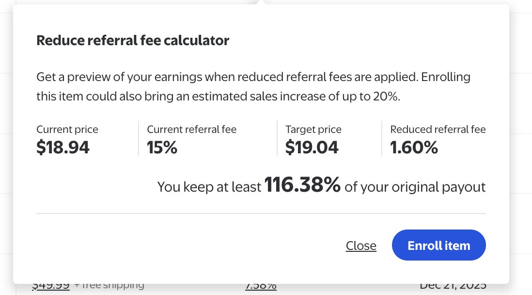 Getting paid to price higher on Walmart?

Now that's a nice Christmas gift.