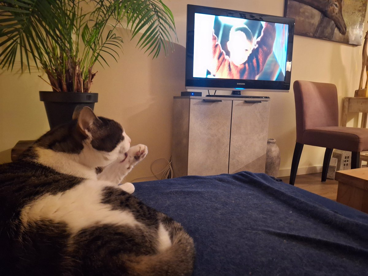 #homealone1 aan het kijken met Bram