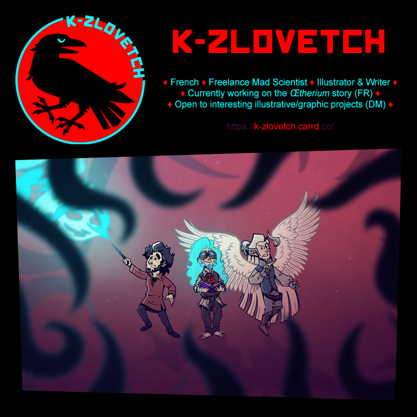 k_zlovetch's tweet photo. ♦️Hi, I’m Zlo ! Real human, Freelance Mad Scientist -errr- ARTIST !

♦️ALL MY LINKS : https://t.co/0RgGzad5wZ

♦️FUCK AI :) https://t.co/oOxd6fWuk2
