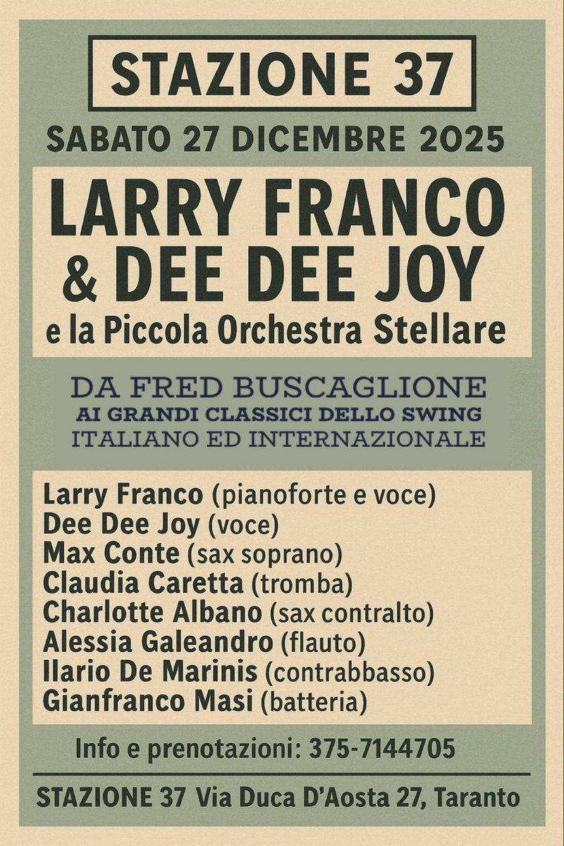 larryfranco's tweet photo. A Taranto. Sabato 27 Dicembre 2025 https://t.co/M9eZ9csU2A